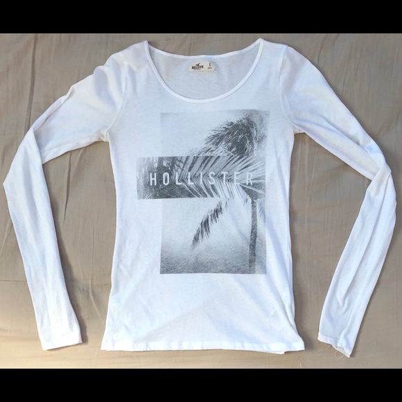 White Hollister long sleeve shirt - Picture 1 of 2